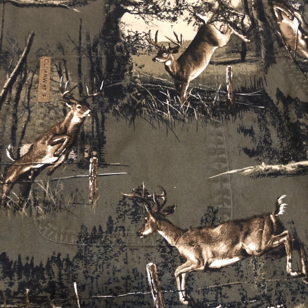 Clearwater Outfitters Long Sleeve Deer/Woods/Camo Button Down Shirt Size XL Mens
